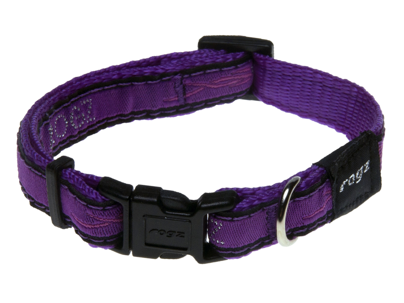 Rogz Jellybean Purple Chrome Dog Collar Size Small (20-31cm) RRP 4.99 CLEARANCE XL 2.99